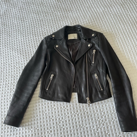 Wilfred Free Biker Real Leather Jacket Size XXS - Picture 4 of 11